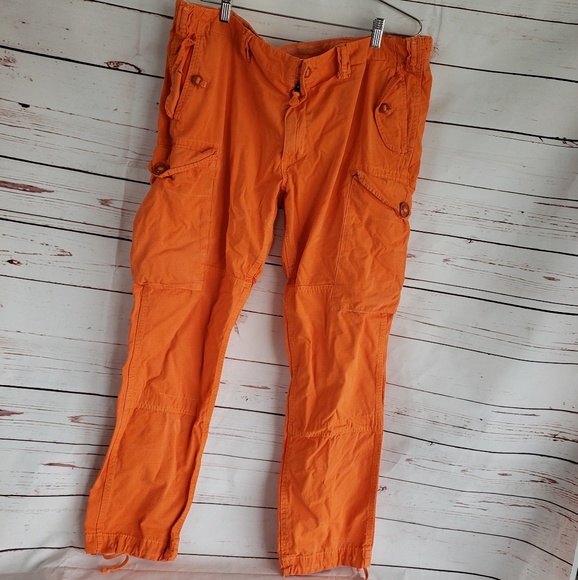 ralph lauren orange cargo pants 